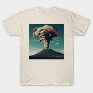 Volcano and umbrellas T-Shirt